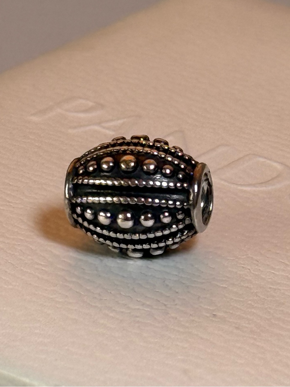 Retired Pandora Sterling Silver Nostalgic Romance Large Bead Charm 790596